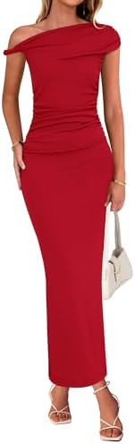BTFBM Women's Formal Cocktail Dresses Fall 2025 One Shoulder Twist Strap Ruched Bodycon Elegant W... | Amazon (US)