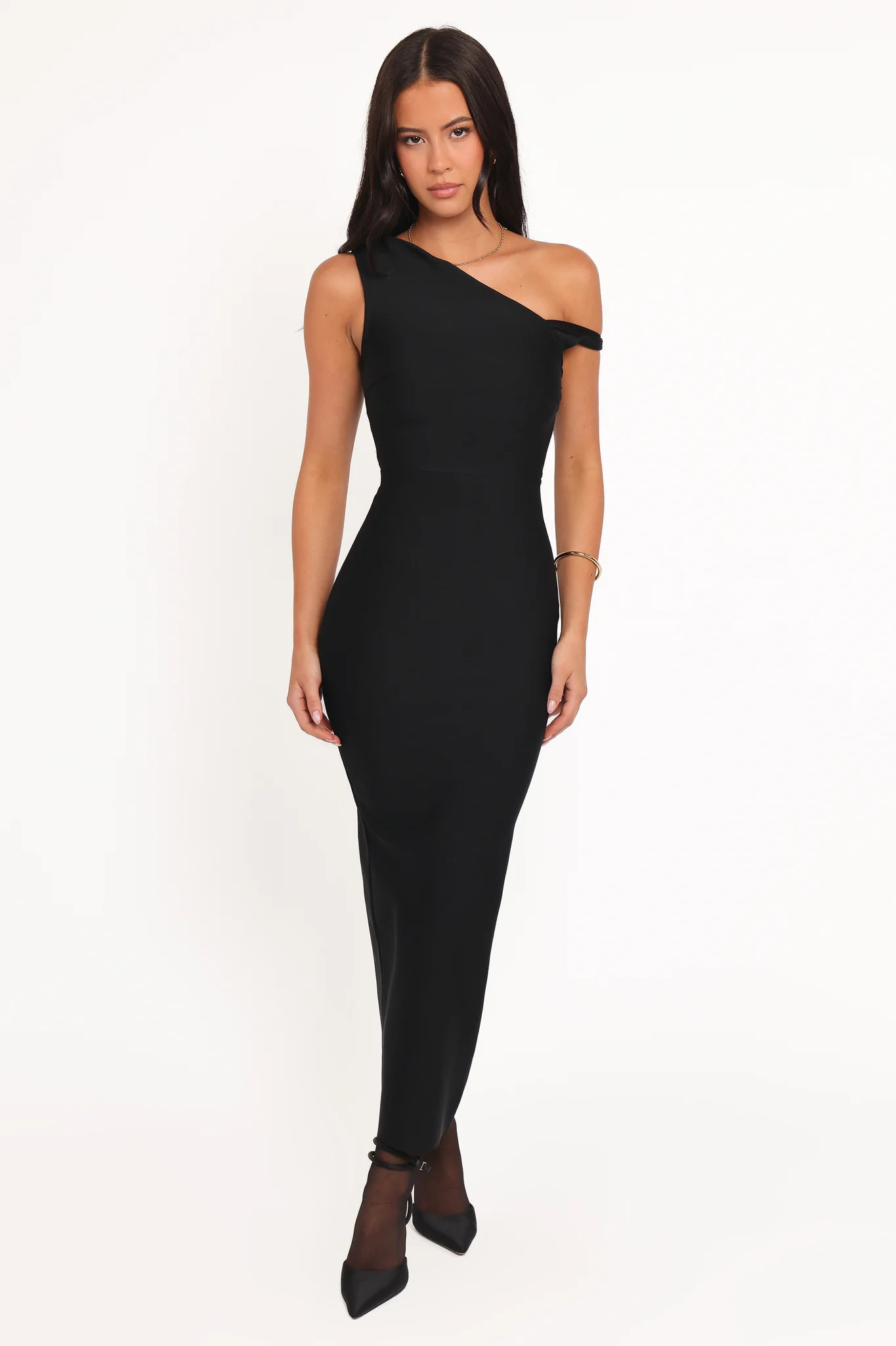 Hudson Off Shoulder Midi Dress - Black | Petal & Pup (US)