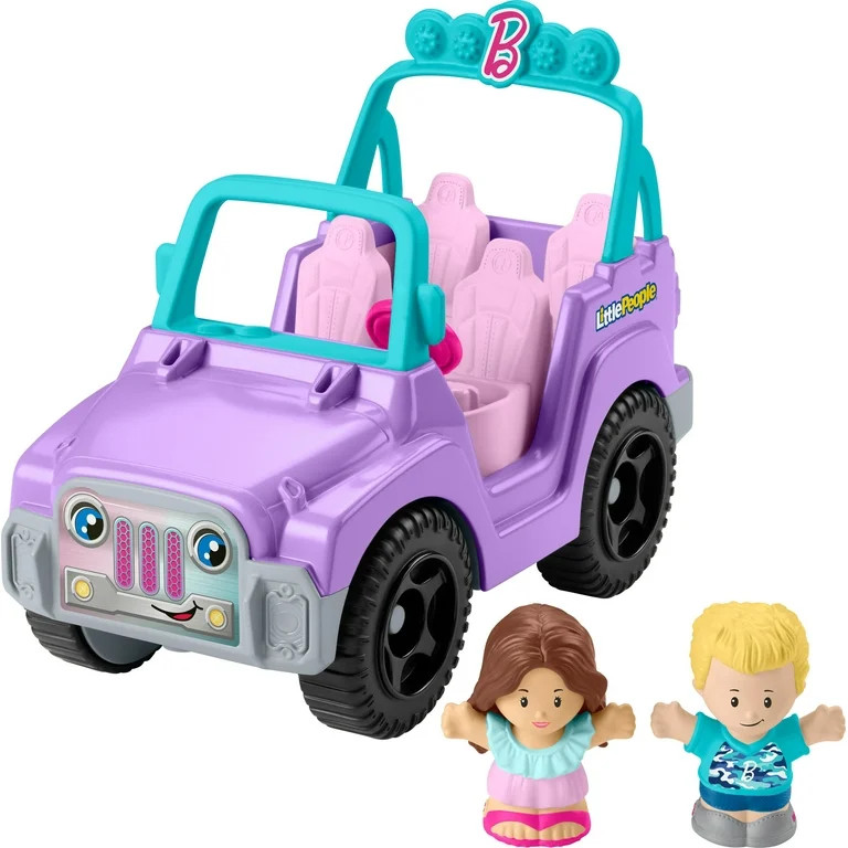 Fisher-Price Little People Barbie Beach Cruiser Toy Car with Music & 2 Figures for Toddlers | Walmart (US)