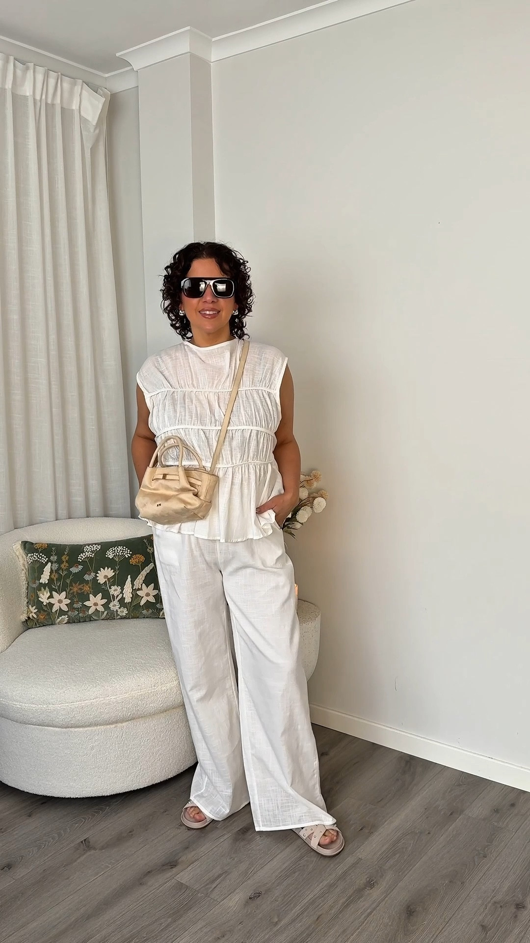 Combing texture and detail to elevate a simple outfit. 

Wearing size L set (pants run small top is true to size), 38/7 slides. 

Francesca DC; RACHG15%

#LTKautumn #LTKFashionMonth #LTKaustralia