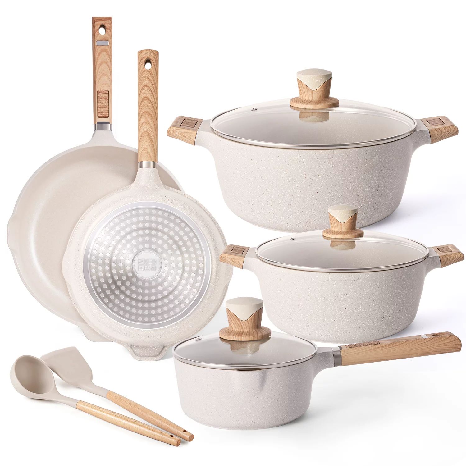 Caannasweis 10 Pieces Pots and Pans Granite Stone Cookware Set Non Stick Pot Set, Nonstick Cookin... | Walmart (US)