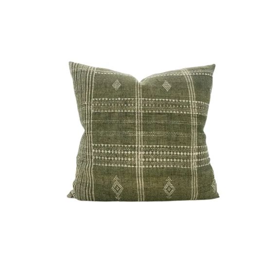 Greyish Green Indian Wool Pillow Cover  Wool Plaid Pillow | Etsy | Etsy (US)