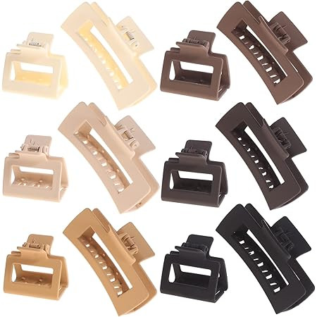 6 Pack Square Claw Clips, Hair Claw Clips for Women Girls, 3.5" Medium Non-slip Hair Clips, Recta... | Amazon (US)