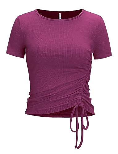 Amazon.com: Athletic Tops for Women Long Sleeve Fitted Drawstring Ruched(Black,XL) : Clothing, Sh... | Amazon (US)