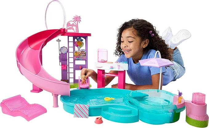 Barbie Dream Pool Playset with 6 Play Areas, Including Slide & Bubbling Hot Tub, Plus 20+ Accesso... | Amazon (US)