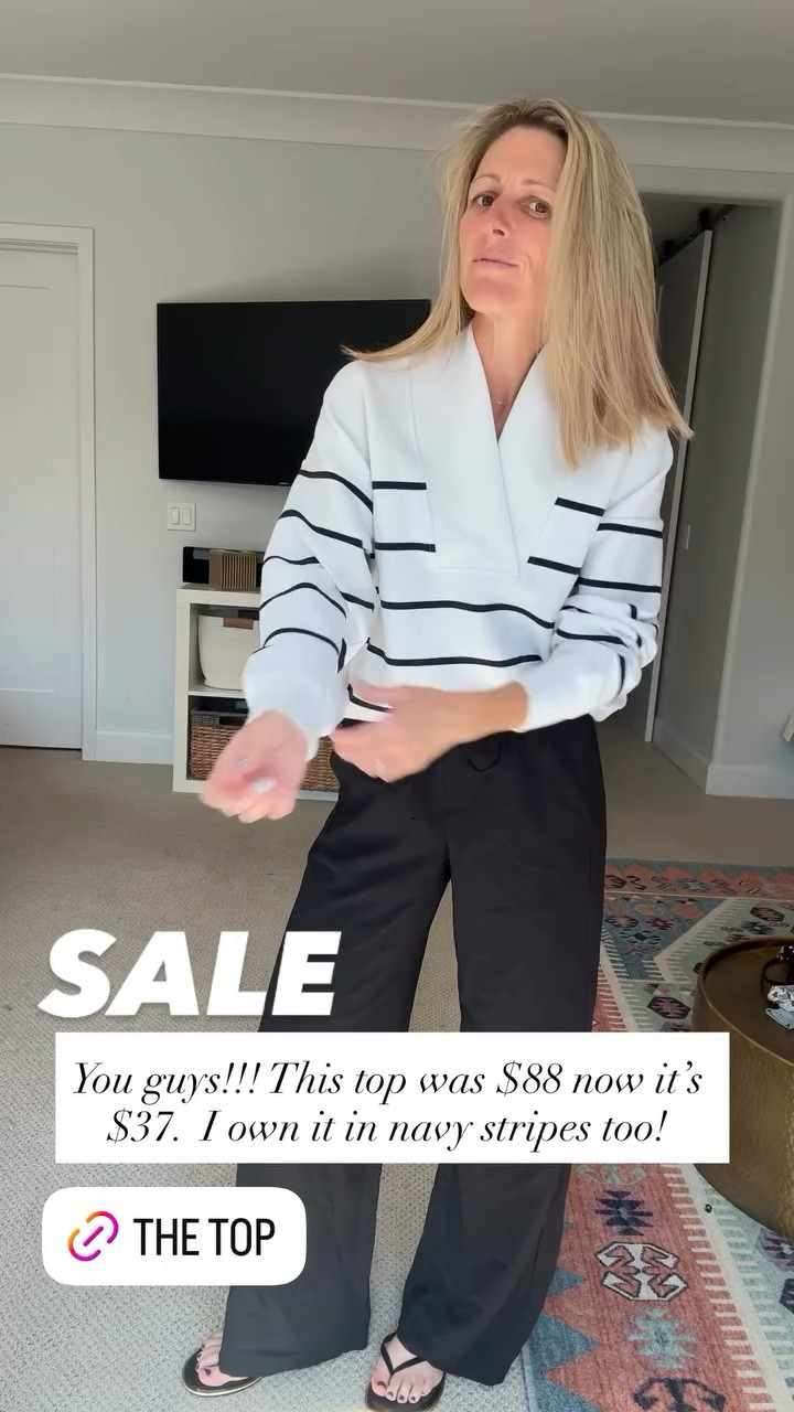 You guys!!! This top was $88 now it’s $37.  I own it in navy stripes too! SALE