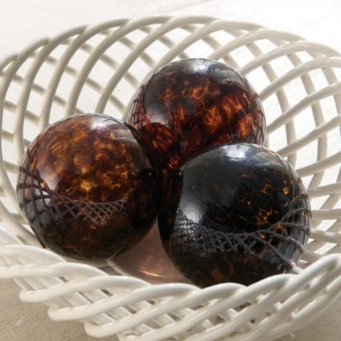 Tortoise Glass Spheres - Set of 3 | Ballard Designs, Inc.