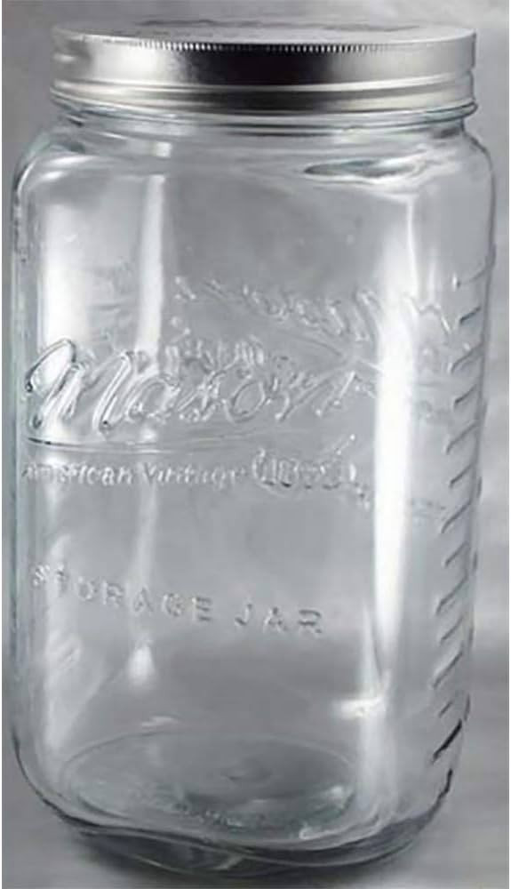 Grant Howard 51093 170 Ounce Classic Wide Mouthed Embossed Glass Mason Storage Jar Storage Contai... | Amazon (US)
