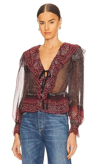 Vivian Blouse in Garnet | Revolve Clothing (Global)