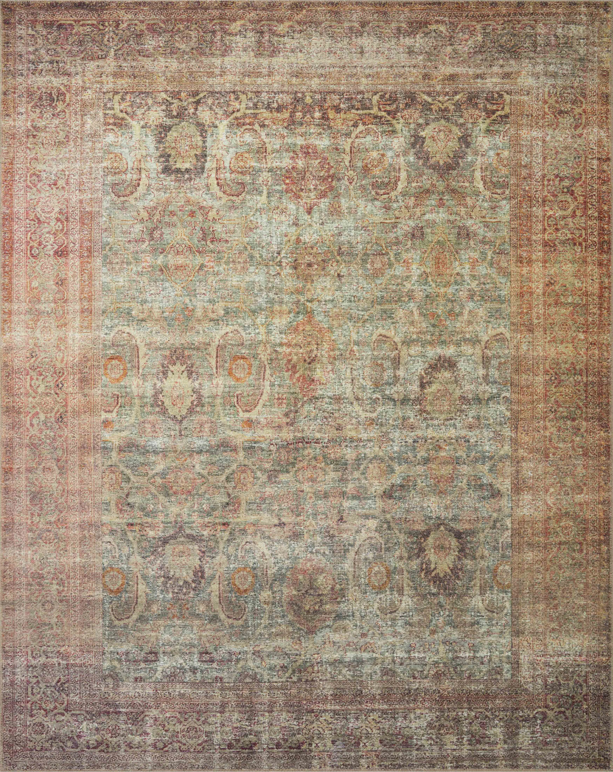 Georgie Oriental Area Rug in Jade/Sunset | Wayfair North America
