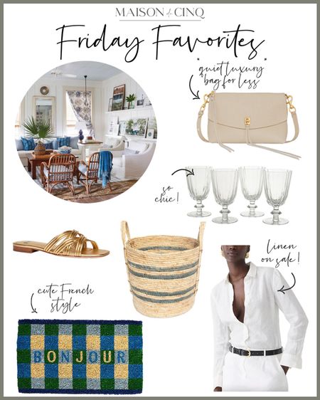 So many great finds for Friday Favorites today like chic French style glasses for a steal, gorgeous JCrew linen on sale, the perfect spring bag, cute gold flats, and more!

#homedecor #springdecor #springoutfit #traveloutfit #doormat #baskets #tabletop #springtop #whitejeans 

#LTKsalealert #LTKSeasonal #LTKhome