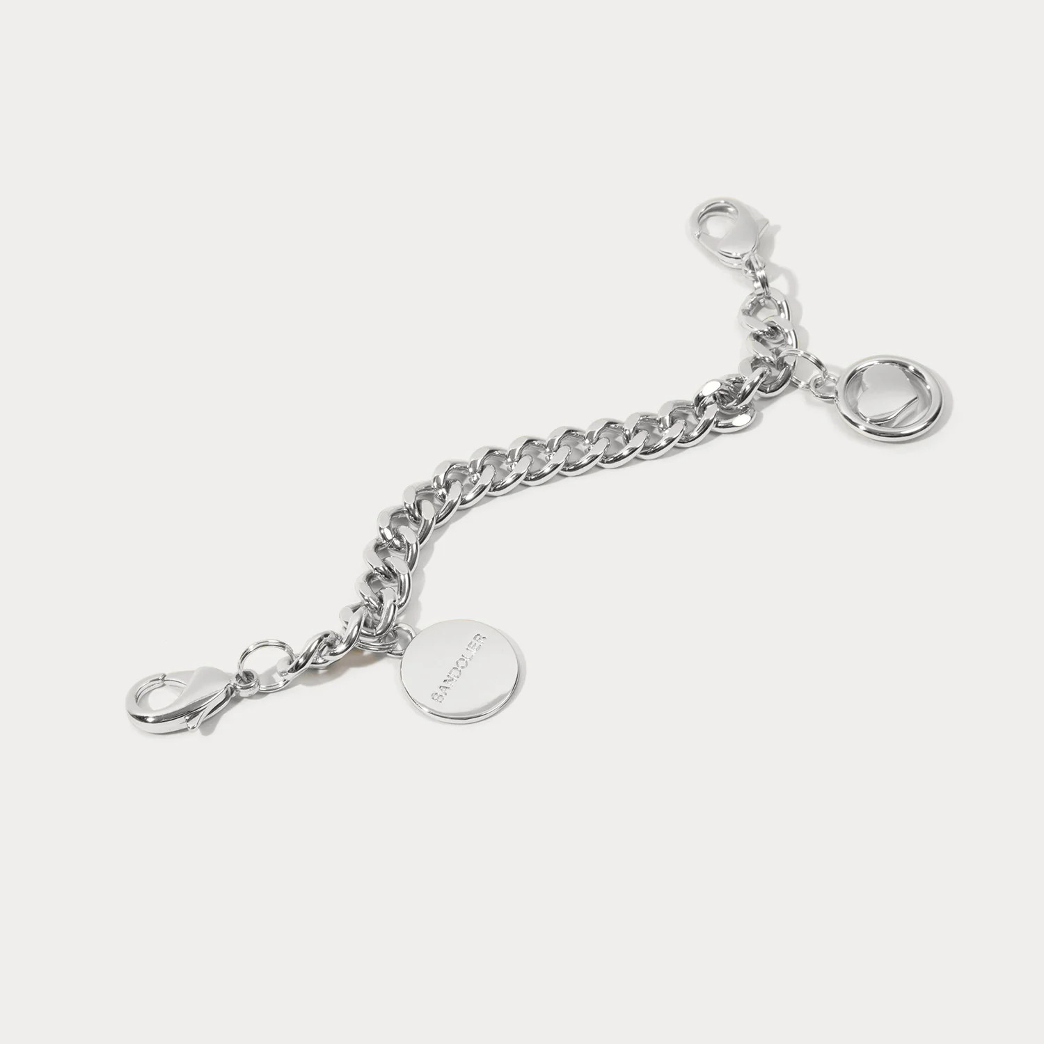 Wristlet Circle Heart Charm - Silver/Silver | Bandolier