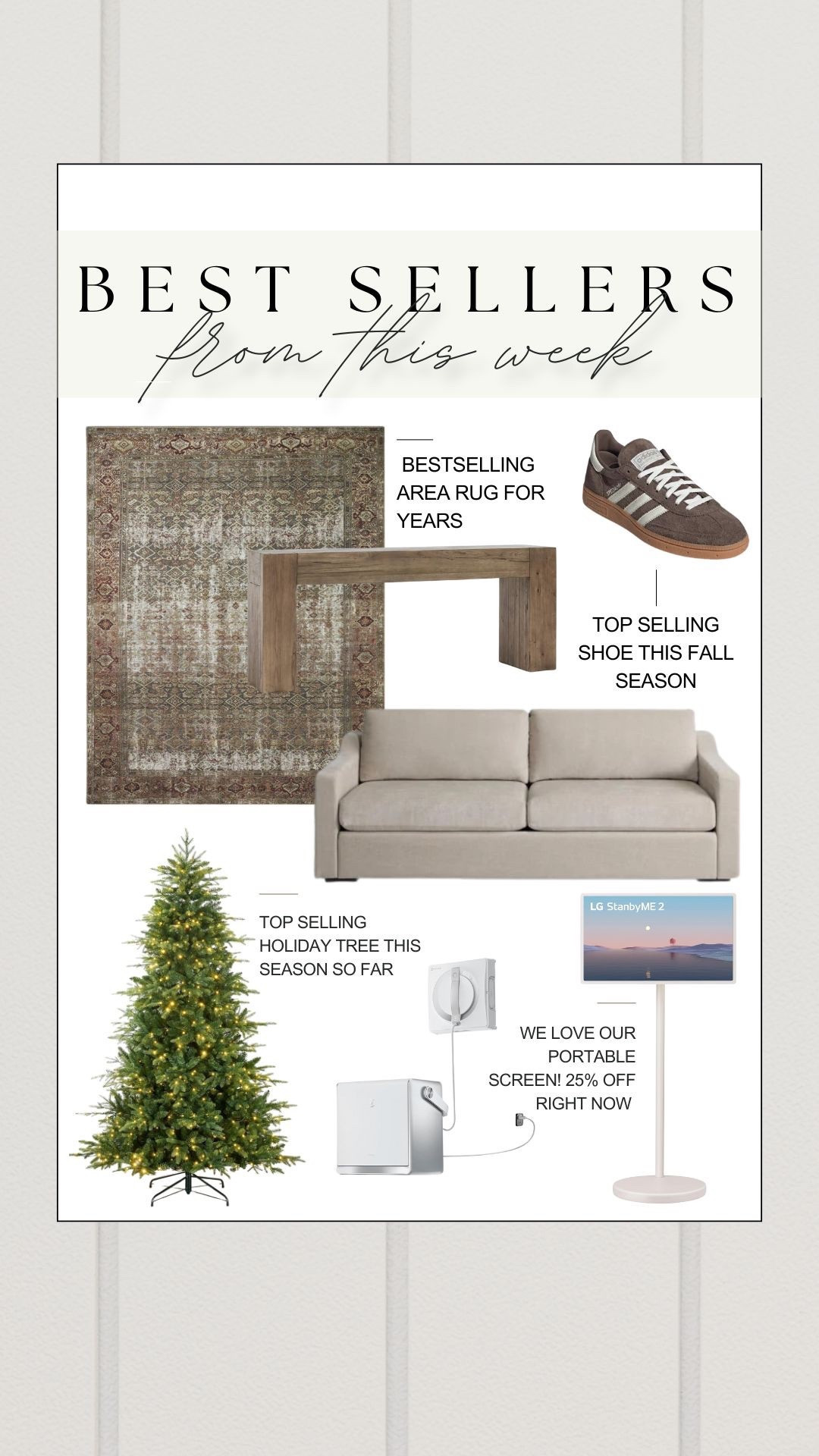 This week’s top sellers! My favorite rug of all time, the sneakers of the season, my cozy office sofa, and my favorite Amazon gadgets! 

#LTKSaleAlert #LTKCyberWeek