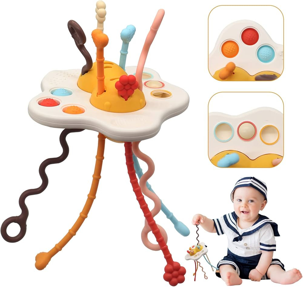 Ksasky Montessori Baby Toys for 1+ Year Old Sensory Toys for Toddlers 1-3 Pull String Activity To... | Amazon (US)