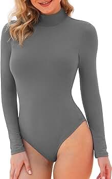 LAOLASI Womens Turtleneck high neck Long Sleeve & Sleevless Slim Fit Casual Basic Extender Bodysu... | Amazon (US)