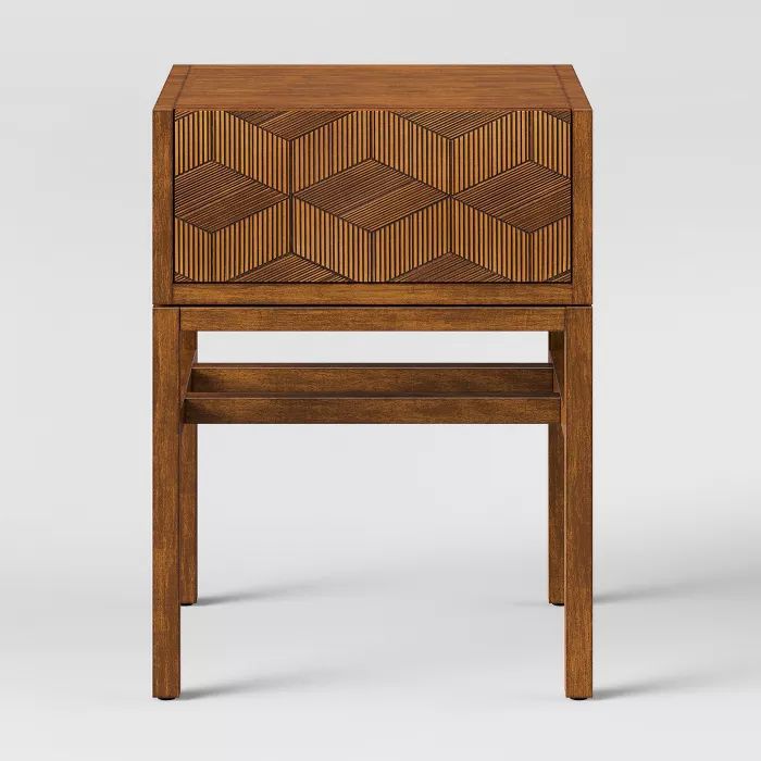 Tachuri Geometric Front Accent Table Brown - Opalhouse™ | Target