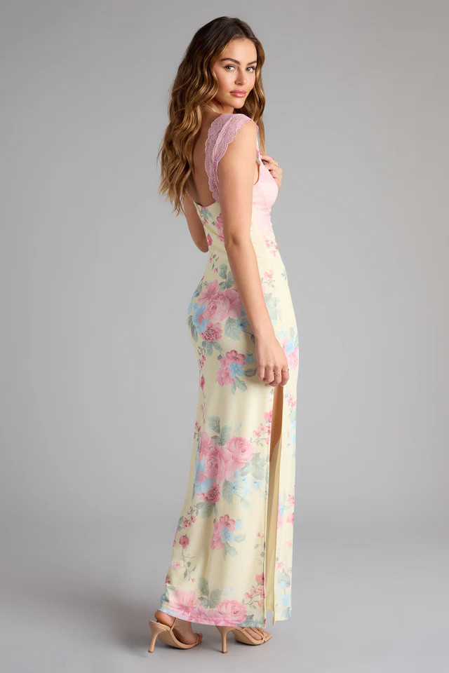 Garden Party Chic Lace Floral Maxi Dress | Windsor Stores