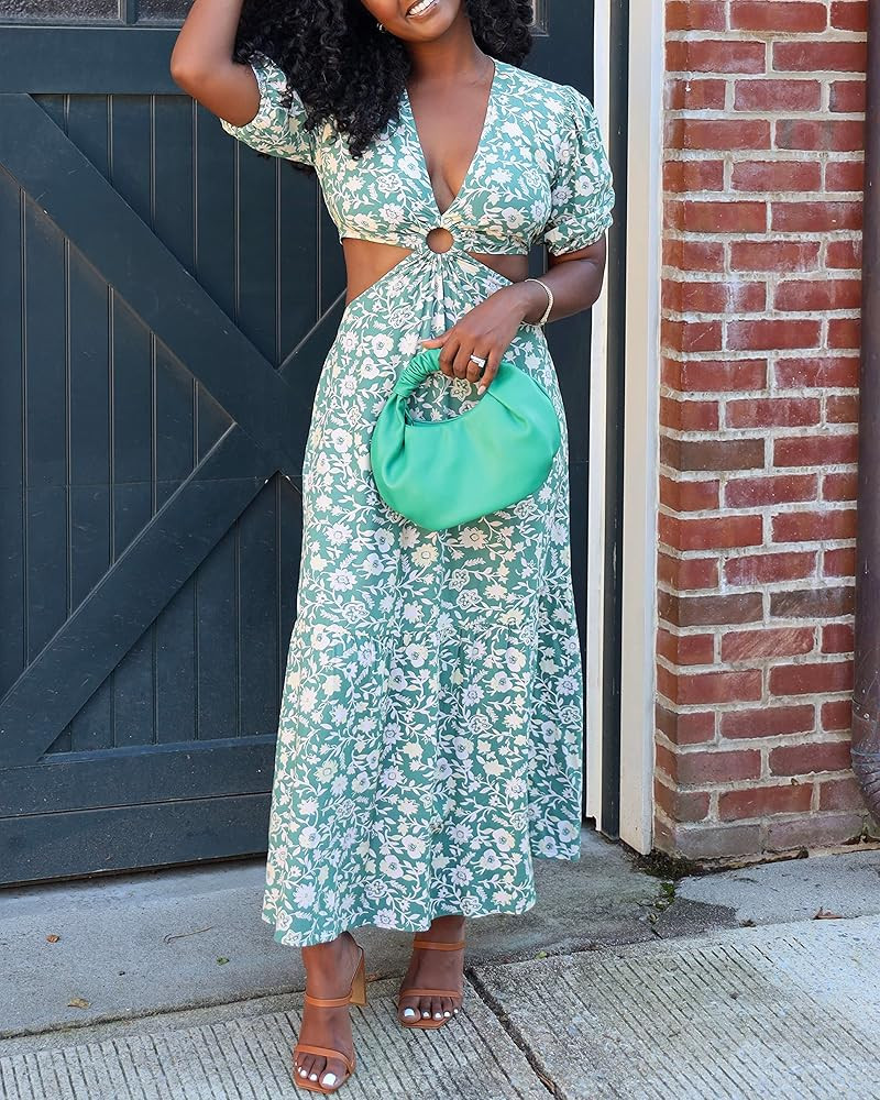 The Drop Women's Floral Print Waist Cut Out Maxi Dress by @hermela | Amazon (US)