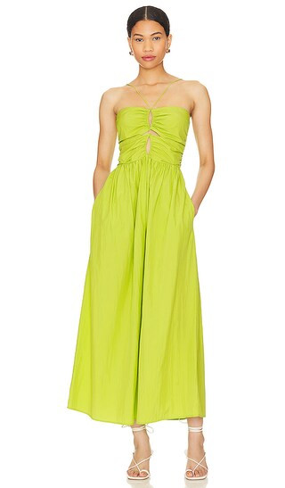 Silvia Midi Dress in Banana Leaf | Revolve Clothing (Global)