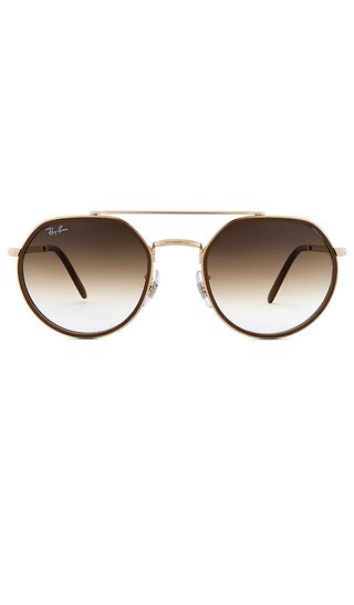 Ray-Ban Round Sunglasses in Metallic Gold. | Revolve Clothing (Global)