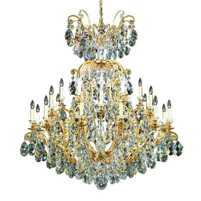 Renaissance 25 - Light Candle Style Tiered Chandelier with Crystal Accents | Wayfair North America