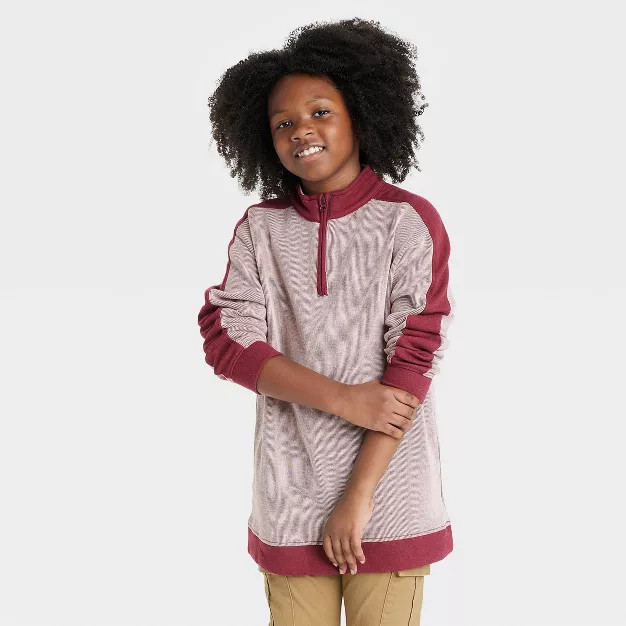 Boys' Ribbed Quarter Zip Sweatshirt - Cat & Jack™ | Target
