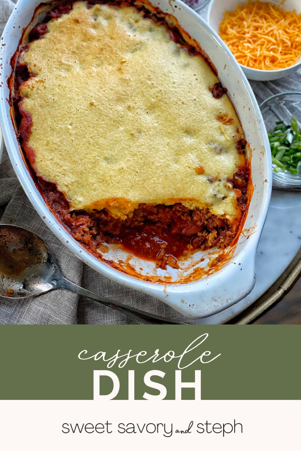 A casserole dish is a kitchen essential for every kitchen seen here with my Lightened-Up Chili with Cornbread Topping. This white ceramic one can withstand extreme temperatures but evenly distributes heat for the perfect, bubbly casserole straight from the oven…every time. I love a casserole dish that allows the outside to get crispy while keeping the middle soft. Full recipe on www.sweetsavoryandsteph.com. Home essentials, kitchen finds, wedding registry, baking must have, cooking essentials

#LTKhome