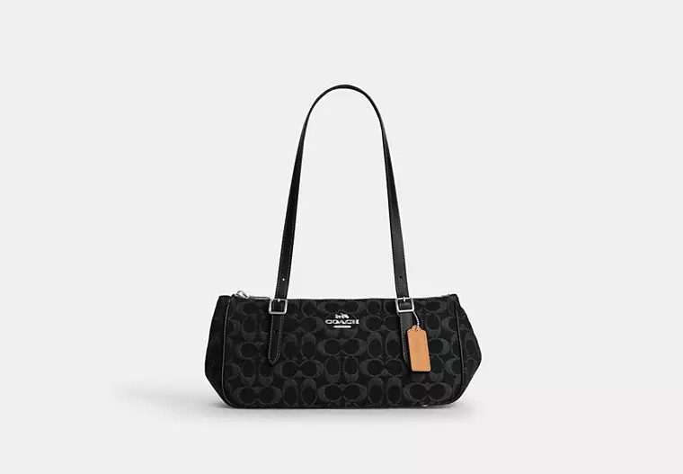 Coach Outlet Asher Shoulder Bag In Signature Denim - Black, Size: Medium | Coach Outlet US