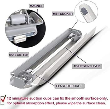 leQuiven Plastic Wrap Dispenser with Slide Cutter, Reusable Cling Film Dispenser, Double Elastic ... | Amazon (US)