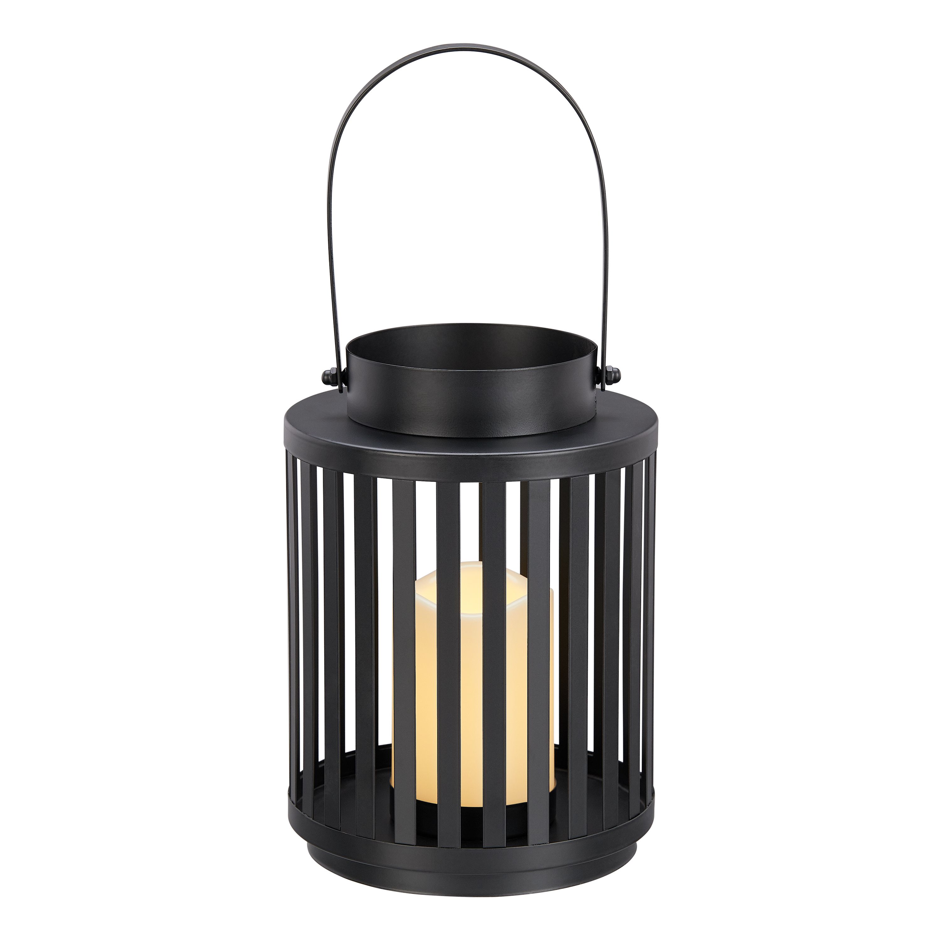 Better Homes & Gardens 9.4" Black Lantern with Removable Flickering Candle | Walmart (US)