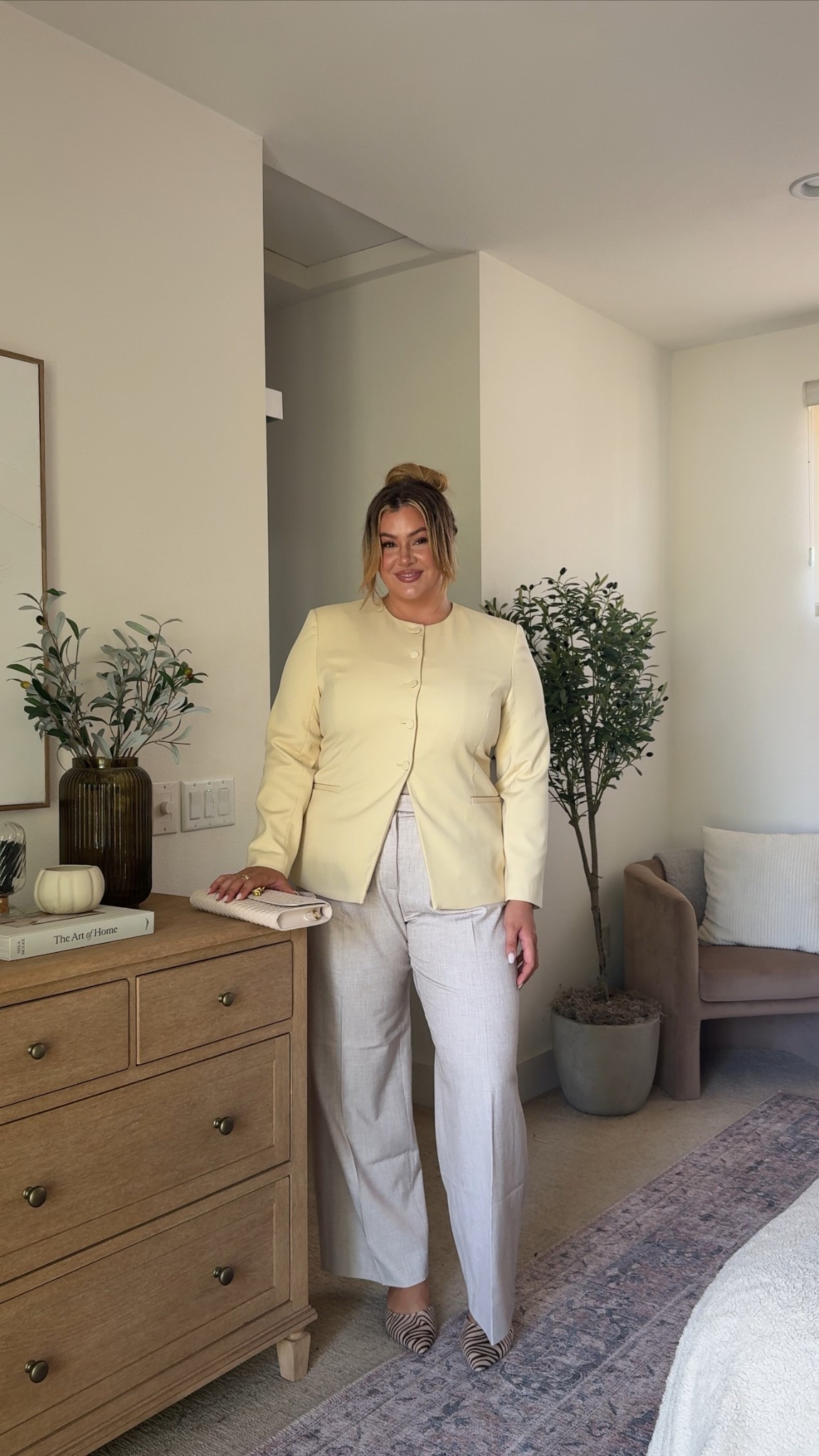 summer workwear outfit 💛 wearing an xl in the top & a 33 long in the pants!!

#LTKWorkwear #LTKMidsize #LTKSummerEdit