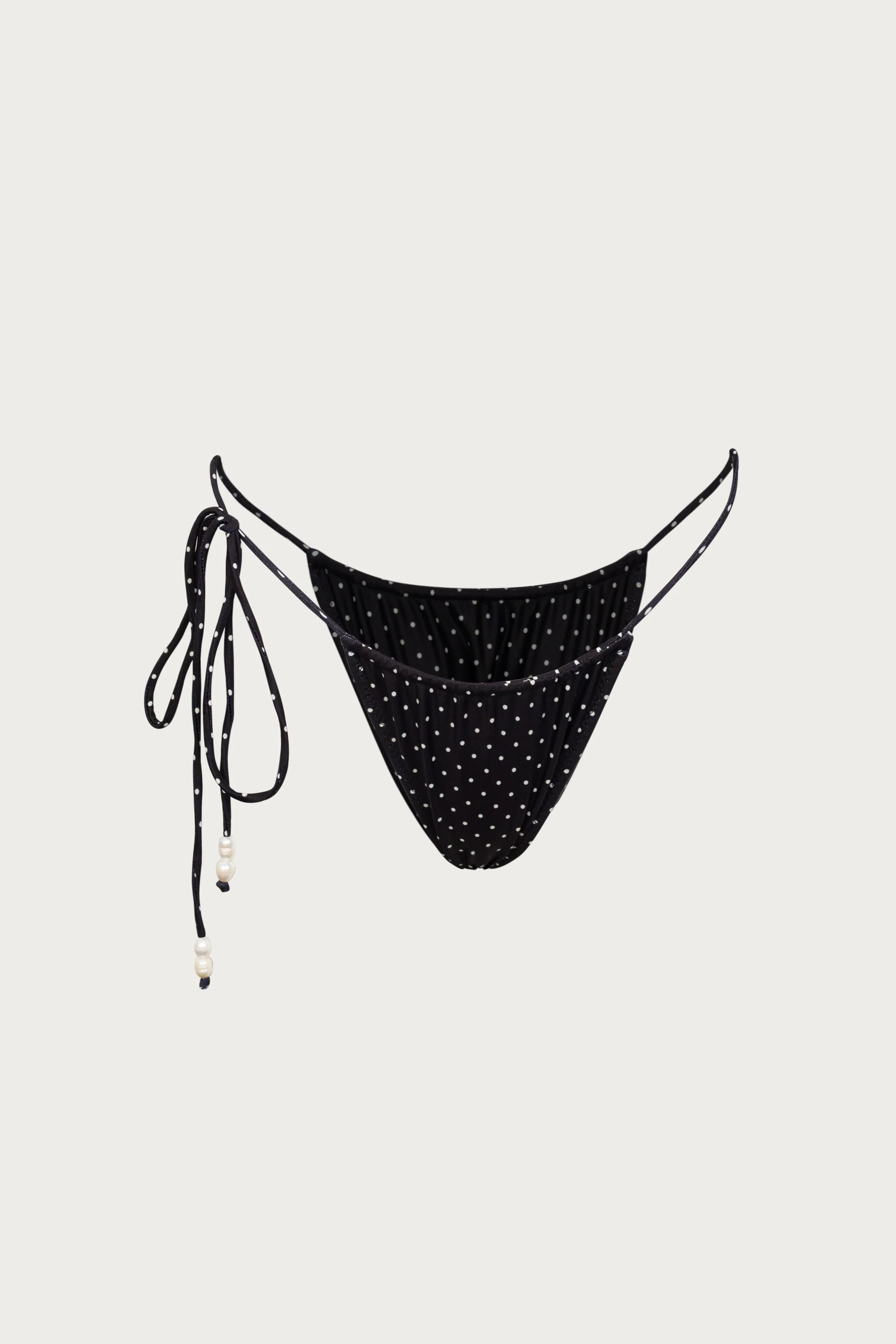 Beaded String Bottom (Black Cream Polka Dot) | SAME