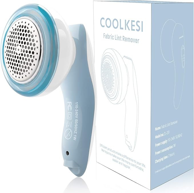 COOLKESI Upgrade Rechargeable Lint Remover & Fabric Shaver, 3-Leaf Stainless Steel Blades Lint Sh... | Amazon (US)