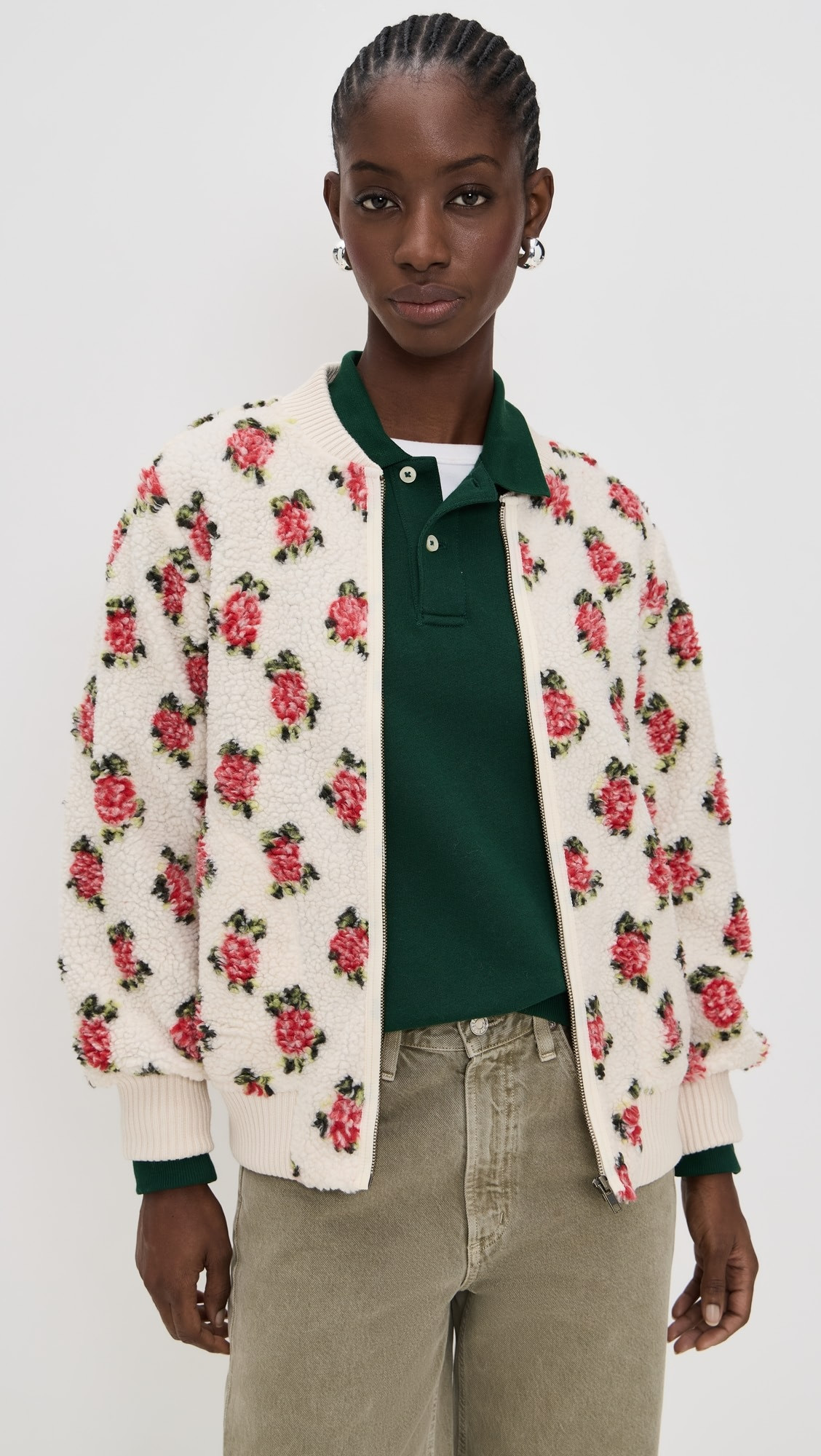 The Zip Front Plush Bomber Jacket | Shopbop