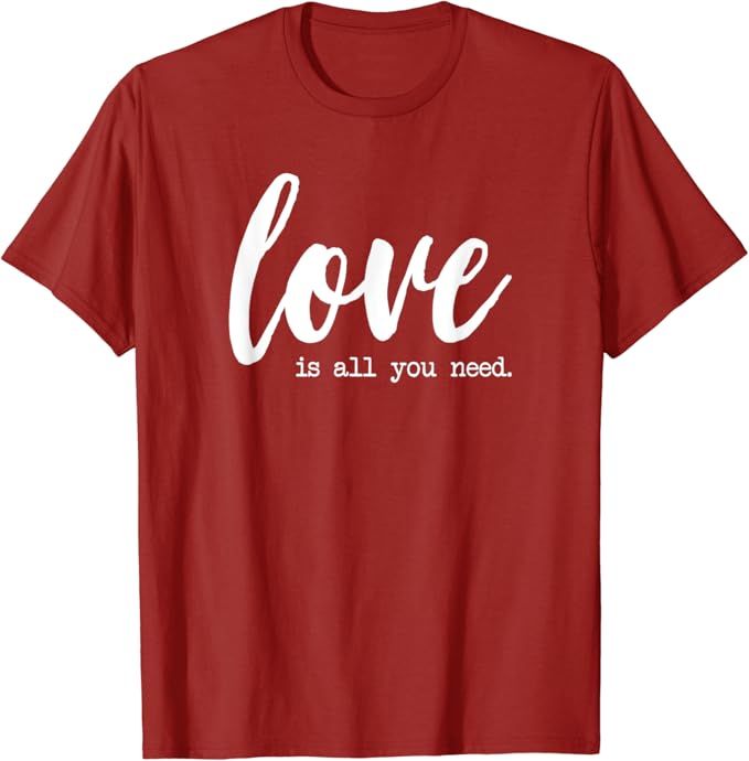 Valentines Day Shirts Women Girls Love Is All You Need T-Shirt | Amazon (US)