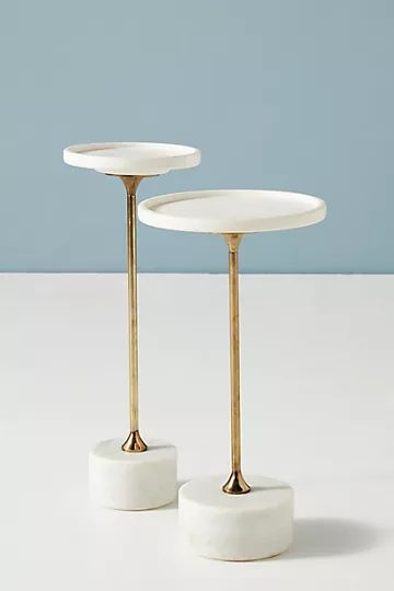 Swirling Marble End Table | Anthropologie (US)