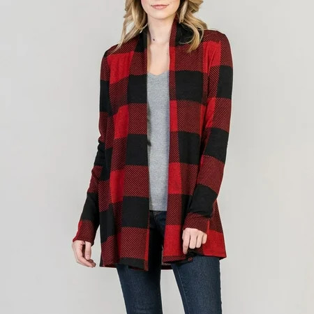 Wjhwsx Buffalo Plaid Jacket Relaxed Button Down Custom Winter Womens Flannel Shacket Long Sleeve Shi | Walmart (US)