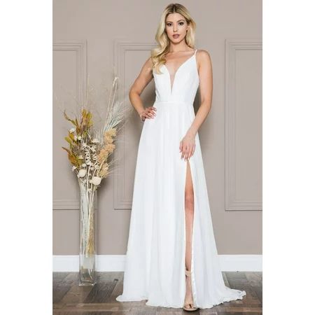 Formal Dress Shops Inc Sexy Wedding Dress AC393 White Size 6 | Walmart (US)