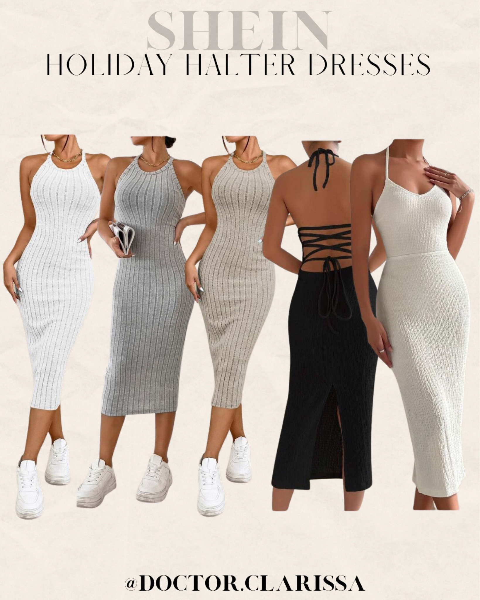 Shein sleeveless bodycon, halter dresses under $15

#LTKstyletip #LTKunder50 #LTKHoliday