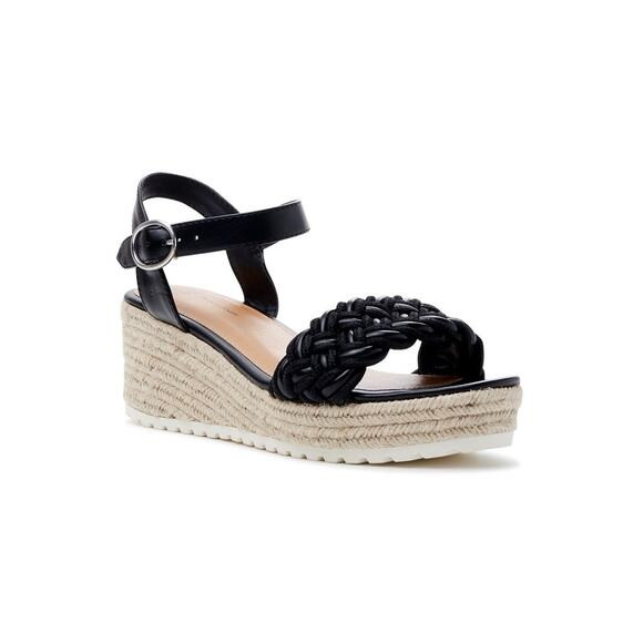 Time and Tru Women's Braided Wedge Sandals, Black Size 6 | Poshmark