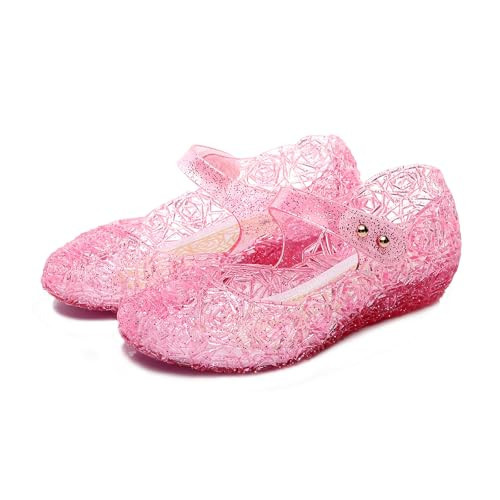 TANDEFLY Princess Girls Sandals Jelly Mary Jane Flats Shoes Dress Up Dance Party Cosplay Shoes for Kids Toddler Pink | Amazon (US)