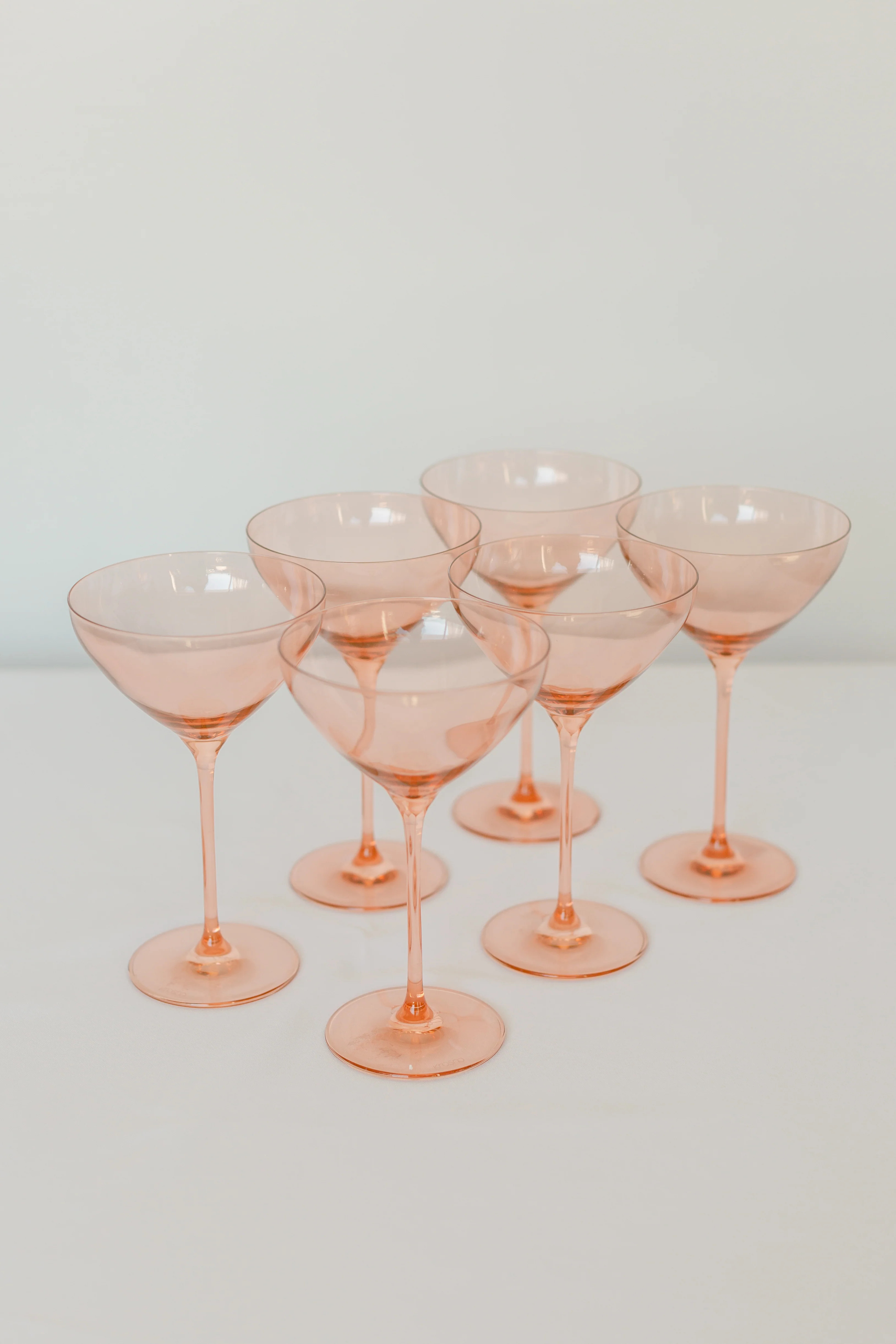 Estelle Colored Martini Glass - Set of 6 {Blush Pink} | Estelle Colored Glass