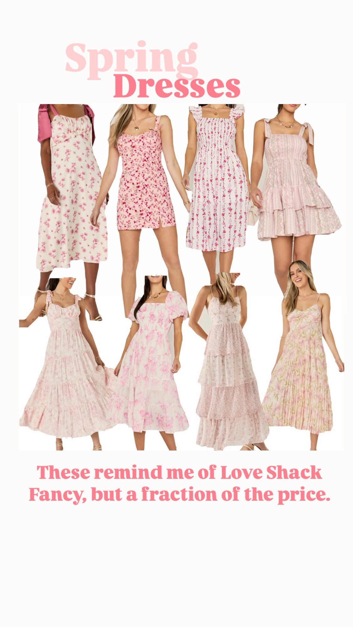 Spring dresses for the girly girls. 


#spring #springfashion #springdresses #dresses 

#LTKSaleAlert #LTKSpringSale #LTKFindsUnder100