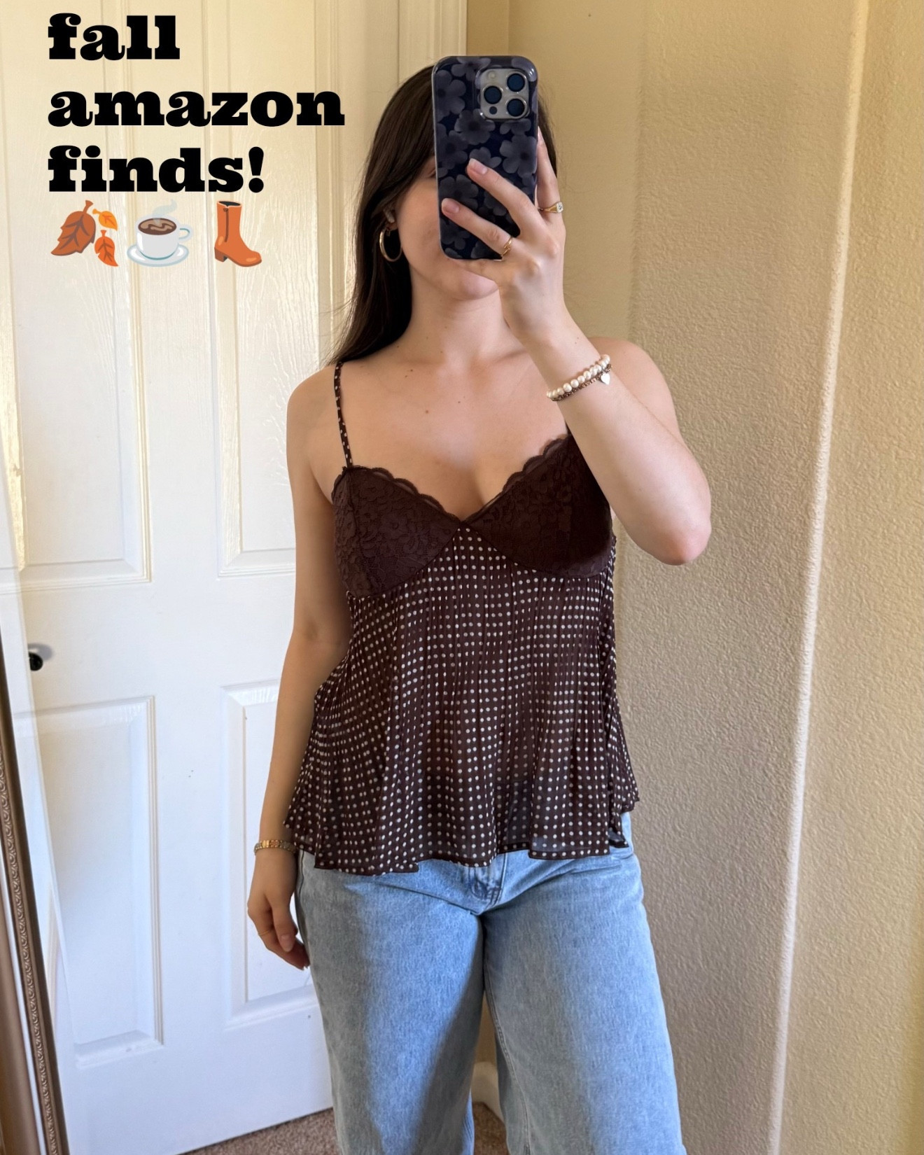 Fall amazon finds!🍂☕️🤎

Sizing info:
Wearing a large in the Amazon jeans (size up)
Wearing a medium in everything else (true to size)
Size 6 in princess Polly jeans (true to size)

fall amazon finds / amazon fall outfits / amazon fall fashion / amazon outfit ideas / trendy amazon outfits / affordable amazon fashion / amazon try on haul / brown lace camisole / lace polka dot cami amazon trendy / amazon lace camisole / cute fall tops amazon / gray low rise flare jeans / amazon flare jeans / low rise jeans fall outfit / trendy flare jeans amazon / miu miu inspired sunglasses amazon / amazon sunglasses dupe / designer sunglasses dupes amazon / sojos sunglasses / amazon designer dupe sunglasses / best amazon sunglasses 2025 / red crochet zip up sweater / open knit hoodie sweater / amazon crochet sweater / cozy amazon sweater / old money aesthetic vest / amazon vest outfit / trendy amazon vest / amazon preppy fashion / old money aesthetic outfit / pinterest fall outfit amazon / cute fall outfits amazon / fall aesthetic outfits / amazon fall must haves / shop amazon fall fashion / best fall fashion amazon / affordable fall outfit amazon / viral amazon fashion / amazon fall wardrobe essentials #fallamazonfinds #fallamazonfashion #amazonfinds

#LTKFindsUnder100 #LTKSeasonal #LTKFindsUnder50