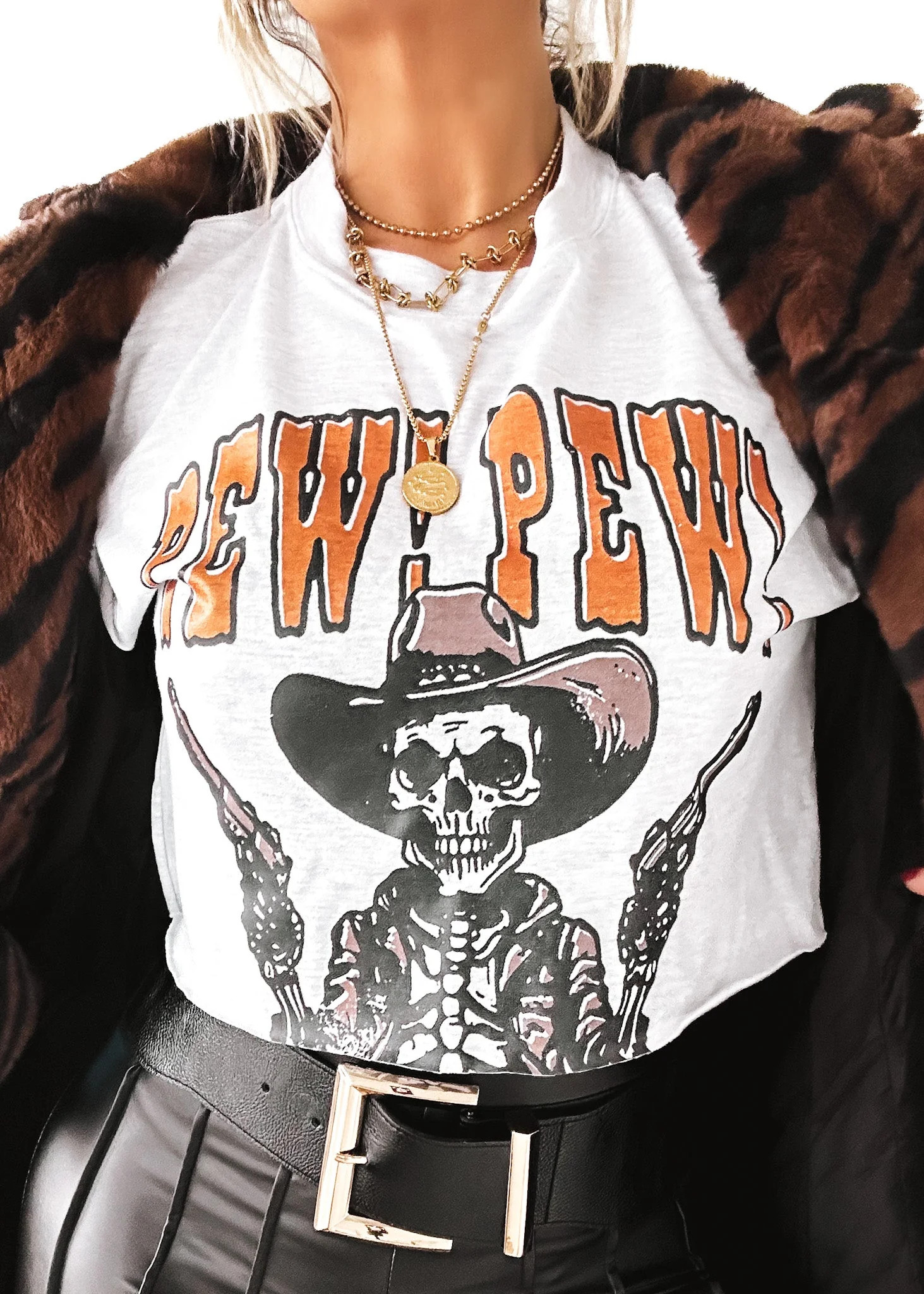 CROPPED PEW PEW NOT IN THE MOOD GRAPHIC TEE | Pebby Forevee