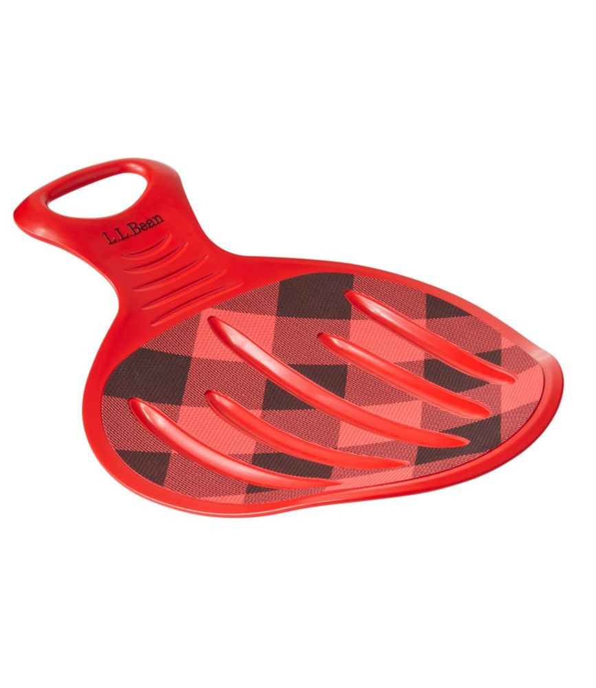 L. L.Bean Sonic Slider Snow Sled Red Buffalo Plaid, Plastic | L.L. Bean
