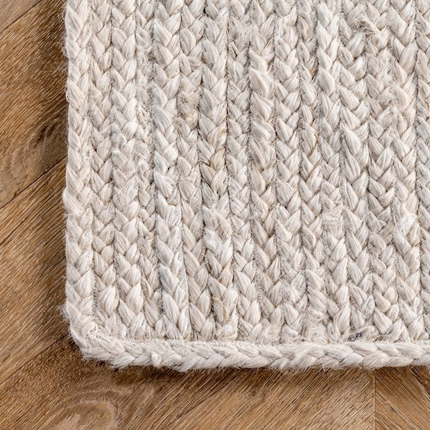 Off White Jute Braided Area Rug | Rugs USA