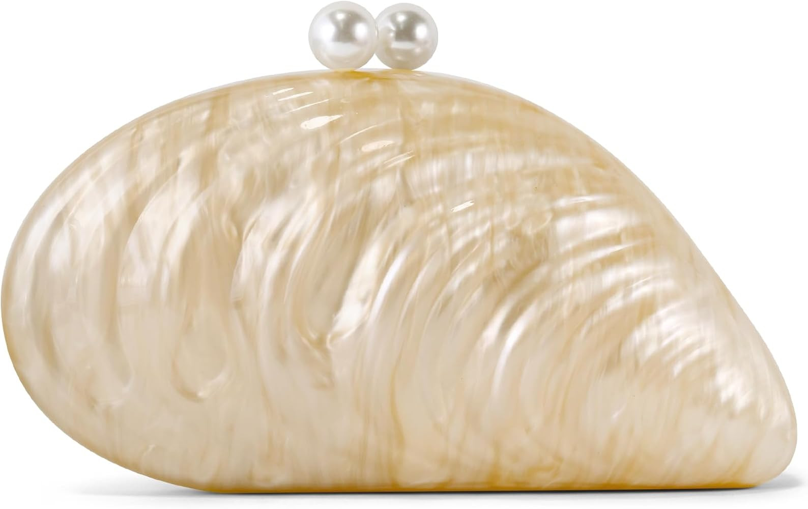 Acrylic Seashell Clutch Purse for Women, Elegant Marble Evening Bag with Gold-Tone Magnetic Clasp... | Amazon (US)