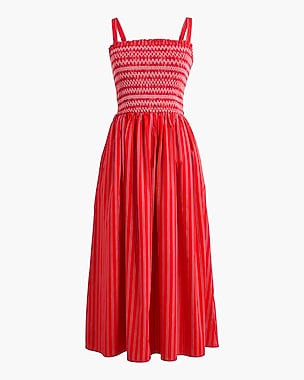 Smocked boatneck midi dress | J.Crew Factory