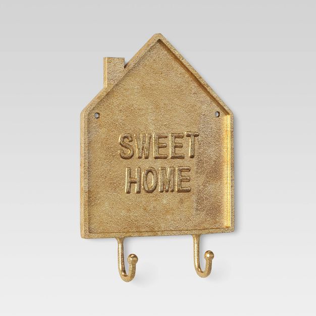 Sweet Home Wall Sign with Hooks Gold - Threshold&#8482; | Target